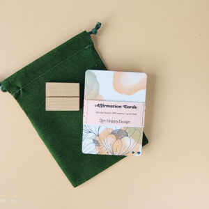 Mental Health Affirmation Cards with a Wooden Stand