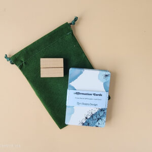 Stress Relief Affirmation Cards with a Wooden Stand