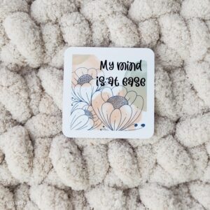 Mental Health Affirmation Stickers – 2x2 Zentangle Design with Peach & Green Watercolor Background