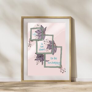 Motivational Art Print, Zentangle Design, Purple Quote Wall Decor