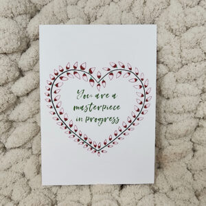 Heart-Shaped Art Print with Inspirational Quote