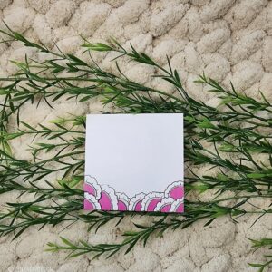 Small Desk Notepad - Tear-Off Sheets Zentangle Purple Flower