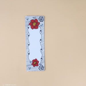Zentangle Red Flowers Laminated Bookmark – Inspirational Bookmark for Creativity & Mindfulness