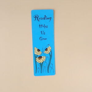 Zentangle Flowers Laminated Bookmark with Reading Quote – Inspirational Bookmark for Book Lovers