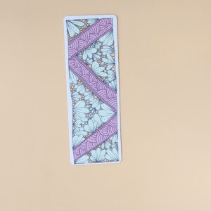 Zentangle Flux with Triangle Border Laminated Bookmark – Inspirational Bookmark for Creativity & Mindfulness